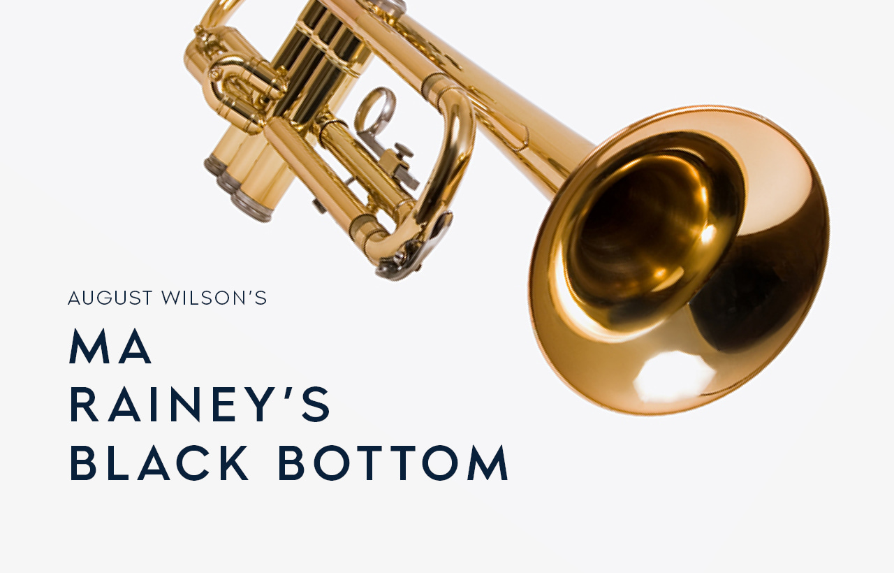 The brass bell of a trombone angles downward, valves slightly foreshortened.